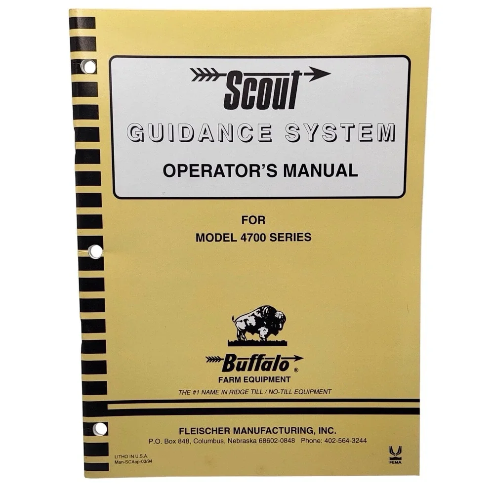 Buffalo, Fleischer Manufacturing 4700, Scout Guidance‎ System Operators Manual